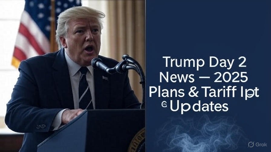 Trump Day 2 News: Donald Trump Announces 2025 Plans, Tariff Timeline, and Press Updates